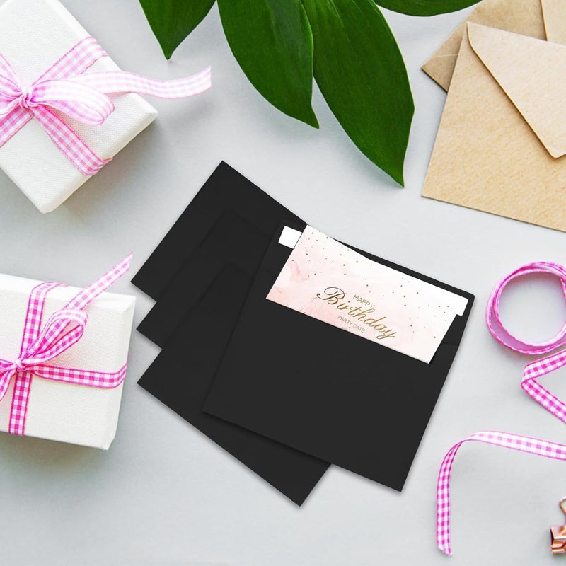 JOOLOKT 50Packs A2 Black Envelopes 4x 5 Inch Card Envelopes,Self Seal for Weddings, Greeting Cards，Mailing， Invitations, Photos, Postcards - Image 3